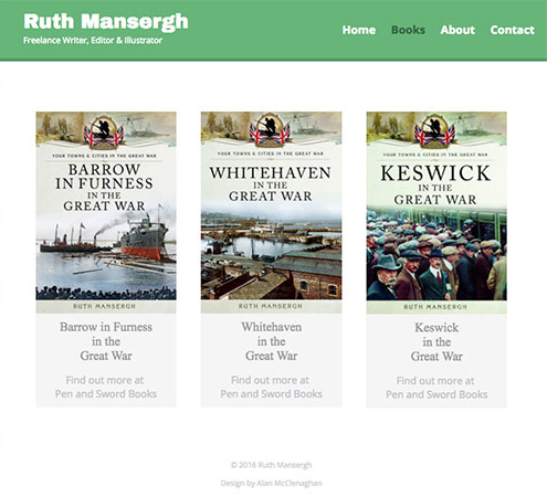 Books page from ruthmansergh.com website